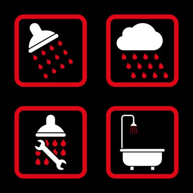 Duş düz kare vektör simgesi