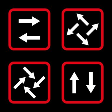 Exchange oklar düz kare vektör simgesi
