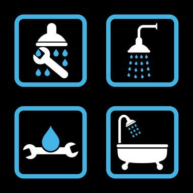 Sıhhi tesisat düz kare vektör simgesi