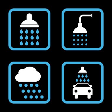 Duş düz kare vektör simgesi