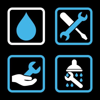 Duş düz kare vektör simgesi