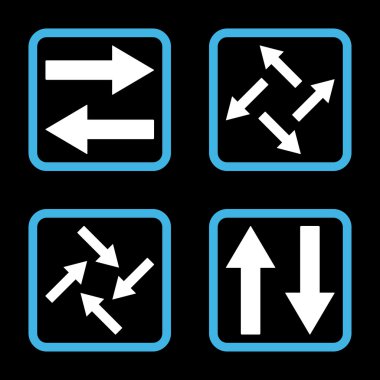 Exchange oklar düz kare vektör simgesi