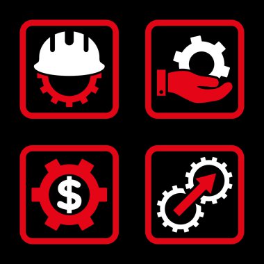 Geliştirme düz kare vektör simgesi