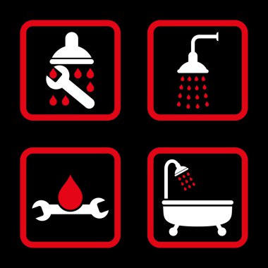 Sıhhi tesisat düz kare vektör simgesi