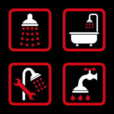 Duş düz kare vektör simgesi