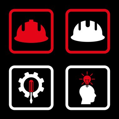 Geliştirme düz kare vektör simgesi