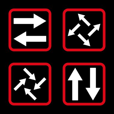 Exchange oklar düz kare vektör simgesi