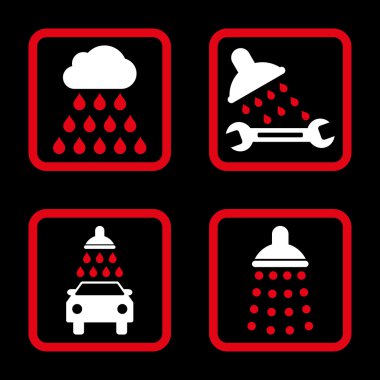 Duş düz kare vektör simgesi