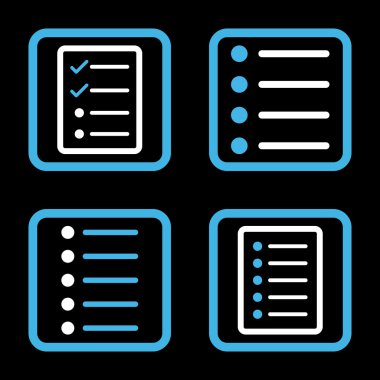 Liste öğeleri düz kare vektör simgesi