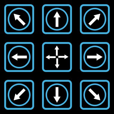 Yön okları düz kare vektör simgesi