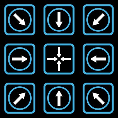 Yön okları düz kare vektör simgesi