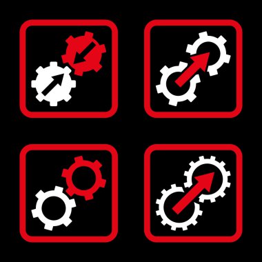 Entegrasyon vites düz kare vektör simgesi