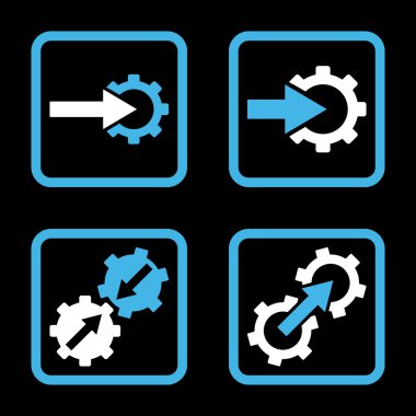 Entegrasyon vites düz kare vektör simgesi