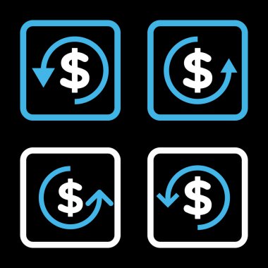 Düz kare vektör simge iade