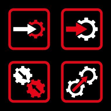 Entegrasyon vites düz kare vektör simgesi