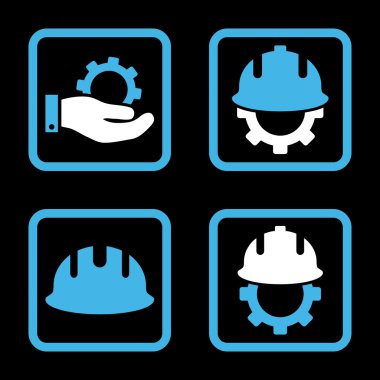 Geliştirme düz kare vektör simgesi