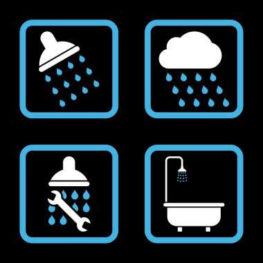 Duş düz kare vektör simgesi