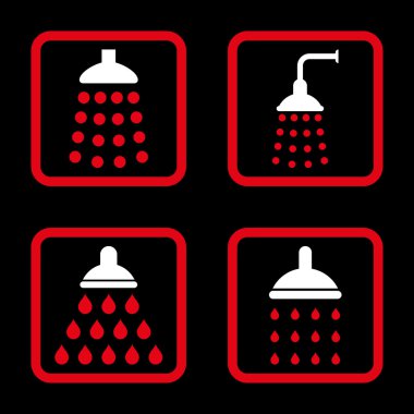 Duş düz kare vektör simgesi