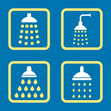 Duş düz kare vektör simgesi