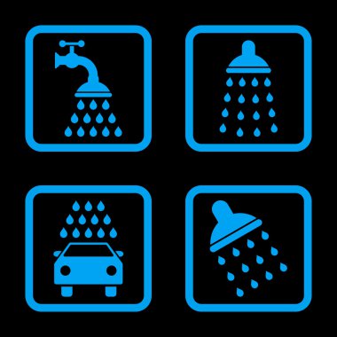 Duş düz kare vektör simgesi