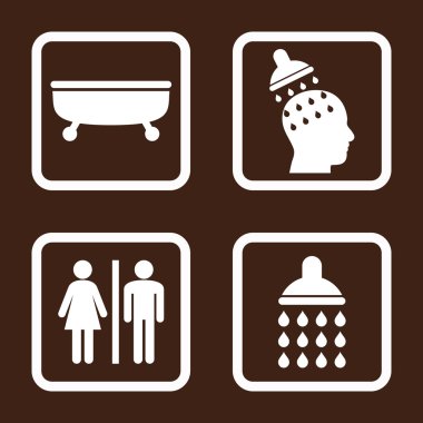 Sıhhi düz kare vektör simgesi