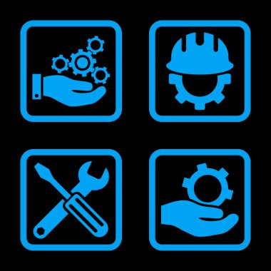 Geliştirme düz kare vektör simgesi