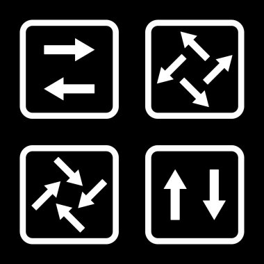Exchange oklar düz kare vektör simgesi