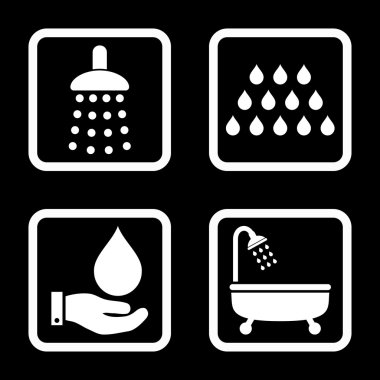 Duş düz kare vektör simgesi