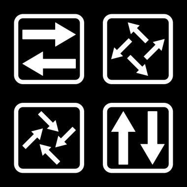 Exchange oklar düz kare vektör simgesi