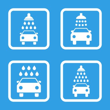 Carwash düz kare vektör simgesi
