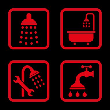 Duş düz kare vektör simgesi