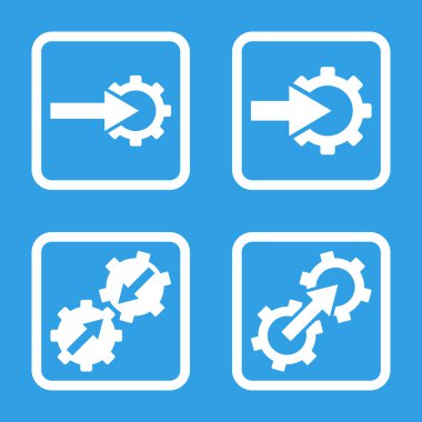 Entegrasyon vites düz kare vektör simgesi