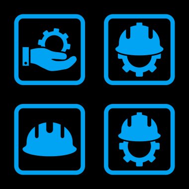 Geliştirme düz kare vektör simgesi