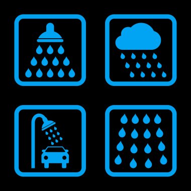 Duş düz kare vektör simgesi