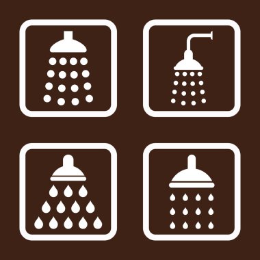 Duş düz kare vektör simgesi