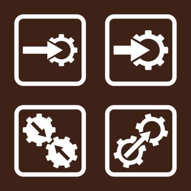 Entegrasyon vites düz kare vektör simgesi