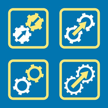 Entegrasyon vites düz kare vektör simgesi