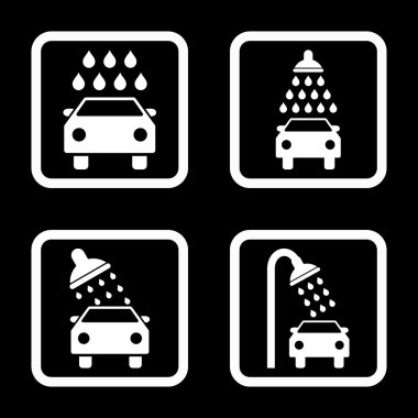 Araba duş düz kare vektör simgesi