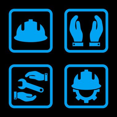 Geliştirme düz kare vektör simgesi