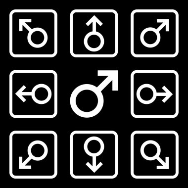 Yön düz kare vektör simgesi