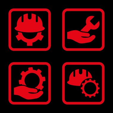 Geliştirme düz kare vektör simgesi