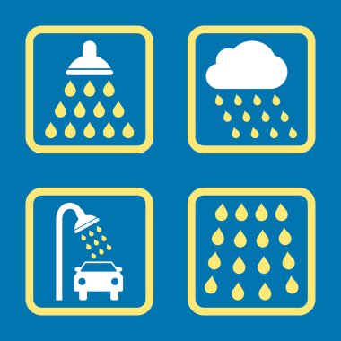 Duş düz kare vektör simgesi