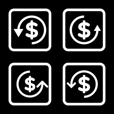 Düz kare vektör simge iade