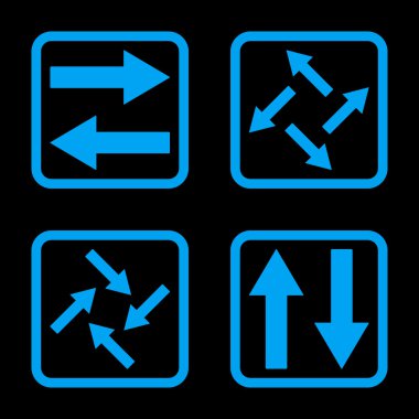 Exchange oklar düz kare vektör simgesi