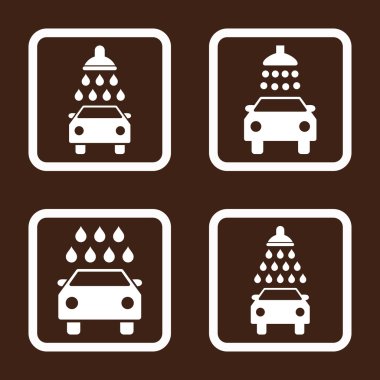 Carwash düz kare vektör simgesi