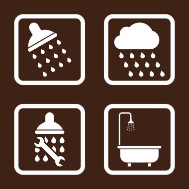 Duş düz kare vektör simgesi