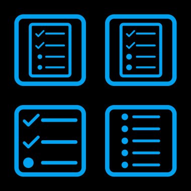 Liste öğeleri düz kare vektör simgesi