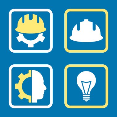 Geliştirme düz kare vektör simgesi