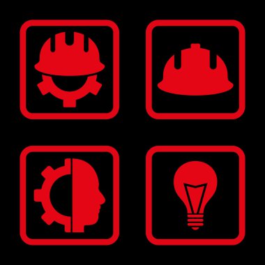 Geliştirme düz kare vektör simgesi