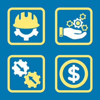 Geliştirme düz kare vektör simgesi